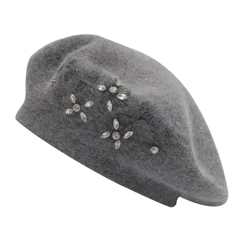 ZLYC Womens French Beret hat, Reversible Solid Color Mosaic Warm Beret Cap for Girls - 4