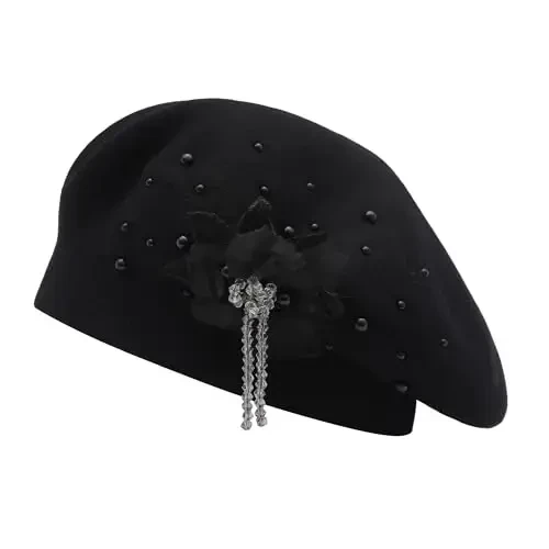 ZLYC Womens French Beret hat, Reversible Solid Color CasModazoneere Mosaic Warm Beret Cap for Girls - ZLYC