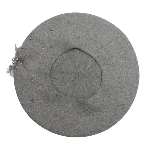 ZLYC Womens French Beret hat, Reversible Solid Color Mosaic Warm Beret Cap for Girls - 6