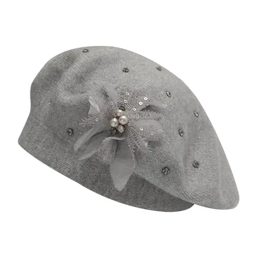 ZLYC Womens French Beret hat, Reversible Solid Color Mosaic Warm Beret Cap for Girls - 4