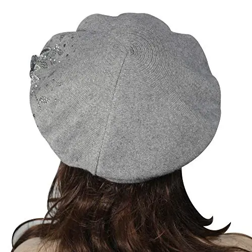 ZLYC Womens French Beret hat, Reversible Solid Color Mosaic Warm Beret Cap for Girls - 3