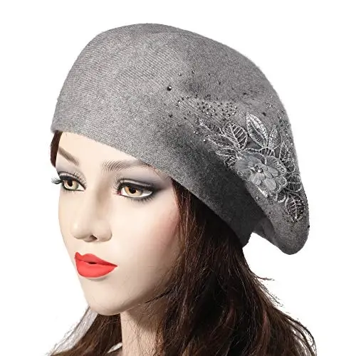 ZLYC Womens French Beret hat, Reversible Solid Color CasModazoneere Mosaic Warm Beret Cap for Girls - MODAZONE (1)