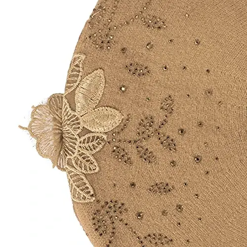 ZLYC Womens French Beret hat, Reversible Solid Color Mosaic Warm Beret Cap for Girls - 6