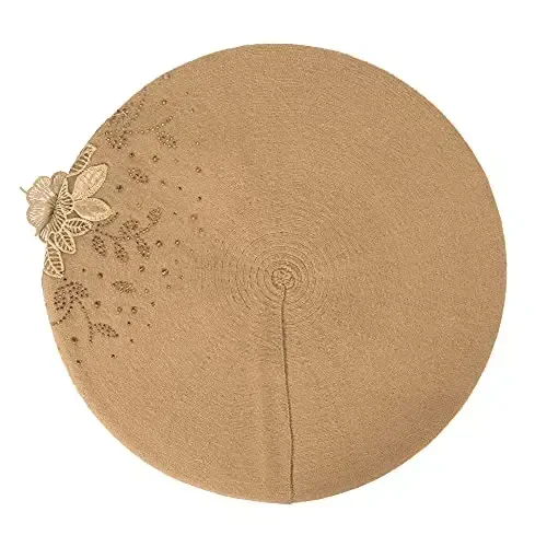 ZLYC Womens French Beret hat, Reversible Solid Color CasModazoneere Mosaic Warm Beret Cap for Girls - 4