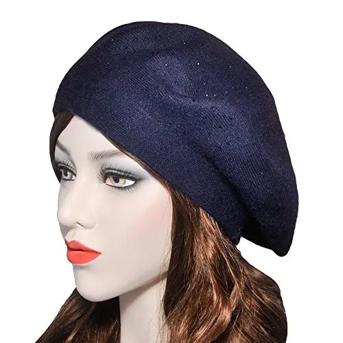 ZLYC Womens French Beret hat, Reversible Solid Color Mosaic Warm Beret Cap for Girls - MODAZONE (1)