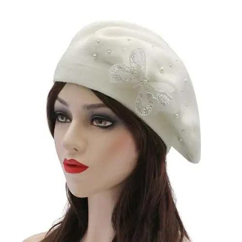 ZLYC Womens French Beret hat, Reversible Solid Color CasModazoneere Mosaic Warm Beret Cap for Girls - ZLYC (1)