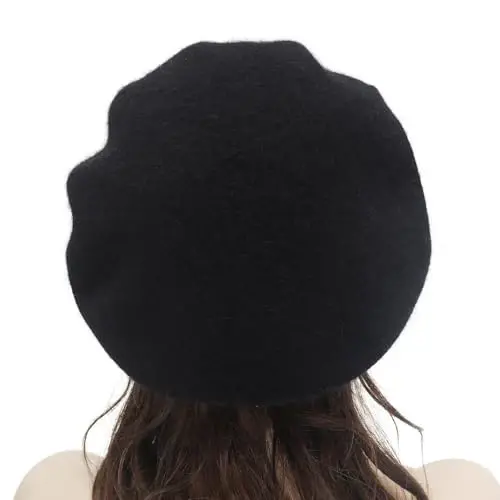 ZLYC Womens French Beret hat, Reversible Solid Color Mosaic Warm Beret Cap for Girls - 5