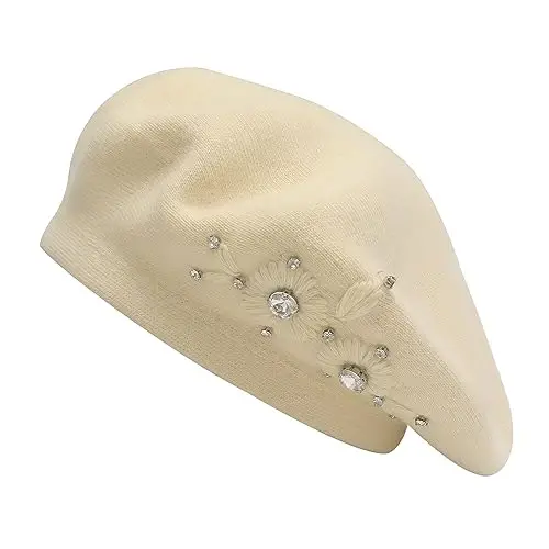 ZLYC Womens French Beret hat, Reversible Solid Color Mosaic Warm Beret Cap for Girls - 11