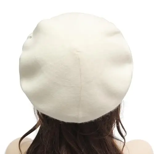 ZLYC Womens French Beret hat, Reversible Solid Color Mosaic Warm Beret Cap for Girls - 5