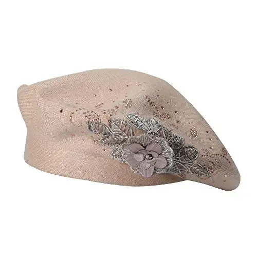 ZLYC Womens French Beret hat, Reversible Solid Color Mosaic Warm Beret Cap for Girls - 10