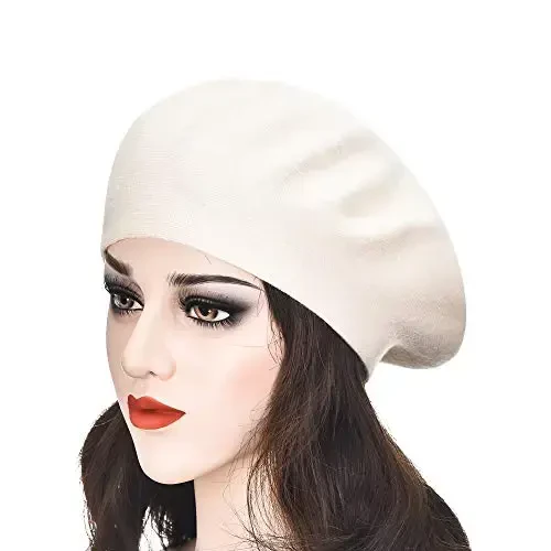 ZLYC Womens French Beret hat, Reversible Solid Color CasModazoneere Mosaic Warm Beret Cap for Girls - MODAZONE (1)