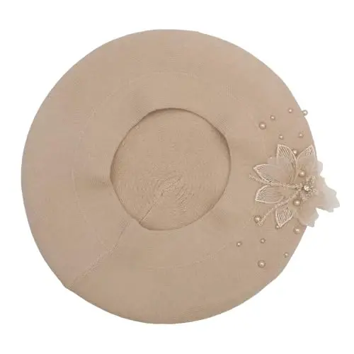 ZLYC Womens French Beret hat, Reversible Solid Color Mosaic Warm Beret Cap for Girls - 4