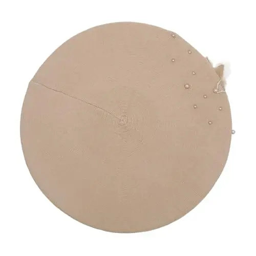 ZLYC Womens French Beret hat, Reversible Solid Color Mosaic Warm Beret Cap for Girls - 6