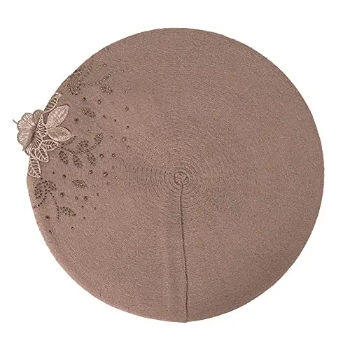 ZLYC Womens French Beret hat, Reversible Solid Color Mosaic Warm Beret Cap for Girls - 4