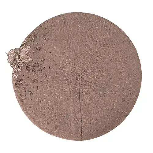 ZLYC Womens French Beret hat, Reversible Solid Color Mosaic Warm Beret Cap for Girls - 4