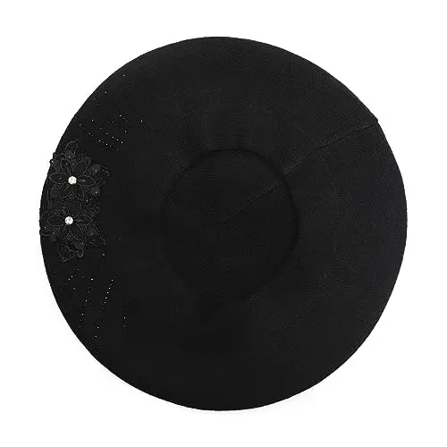 ZLYC Womens French Beret hat, Reversible Solid Color Mosaic Warm Beret Cap for Girls - 5