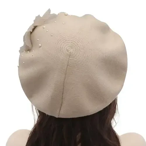 ZLYC Womens French Beret hat, Reversible Solid Color Mosaic Warm Beret Cap for Girls - 3