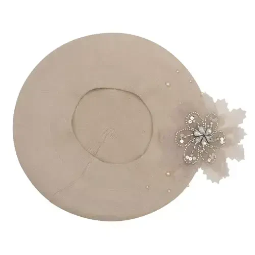 ZLYC Womens French Beret hat, Reversible Solid Color Mosaic Warm Beret Cap for Girls - 4