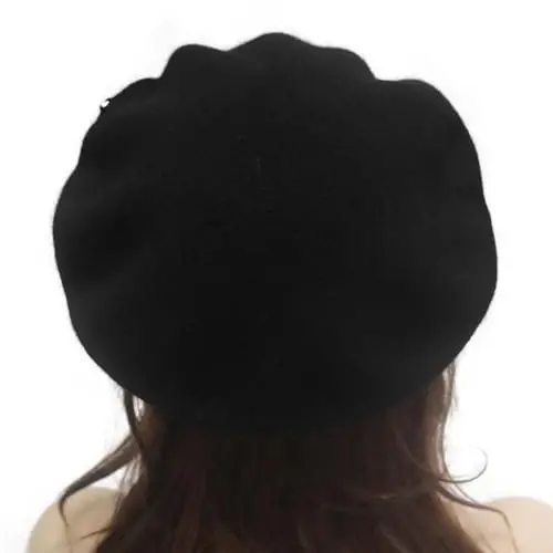 ZLYC Womens French Beret hat, Reversible Solid Color Mosaic Warm Beret Cap for Girls - 5