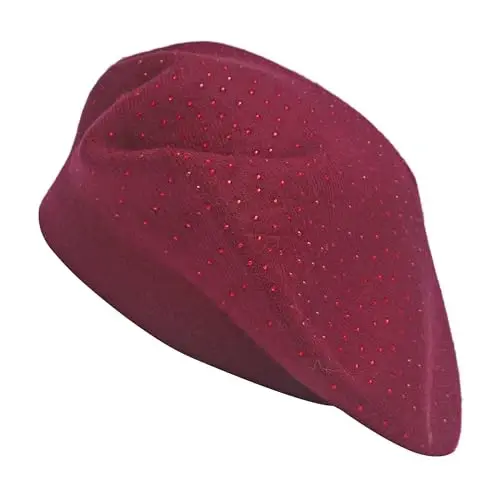 ZLYC Womens French Beret hat, Reversible Solid Color Mosaic Warm Beret Cap for Girls - 4