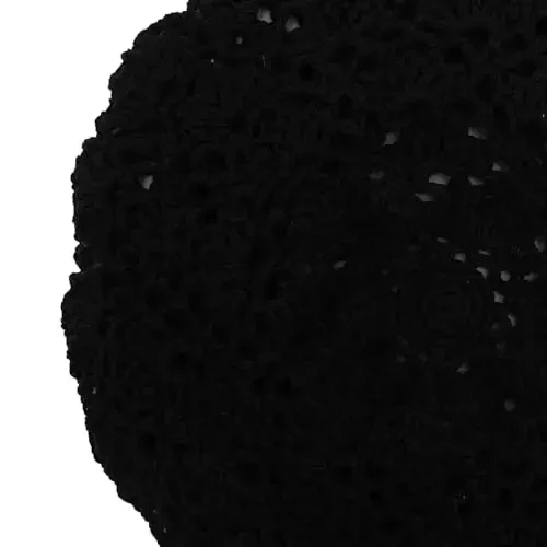 ZLYC Women Cotton Slouchy Crochet Beret Handmade Cutout Floral Beanie Hat - 6