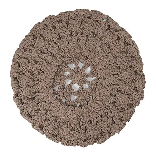 ZLYC Women Cotton Slouchy Crochet Beret Handmade Cutout Floral Beanie Hat - 6