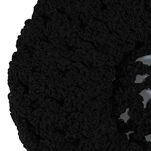 ZLYC Women Cotton Slouchy Crochet Beret Handmade Cutout Floral Beanie Hat - 7