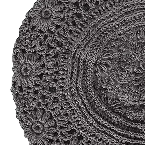 ZLYC Women Cotton Slouchy Crochet Beret Handmade Cutout Floral Beanie Hat - 7