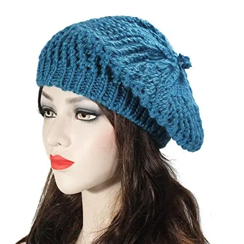 ZLYC Women Wool French Beret Hat for Women Winter Knitted Berets Artist Cap - 2