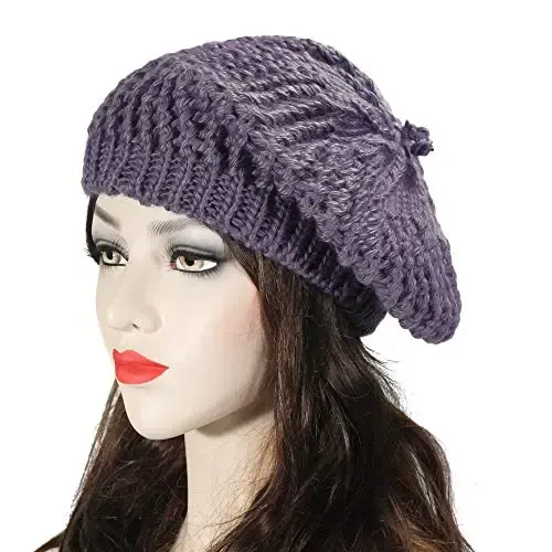 ZLYC Women Wool French Beret Hat for Women Winter Knitted Berets Artist Cap - ZLYC (1)