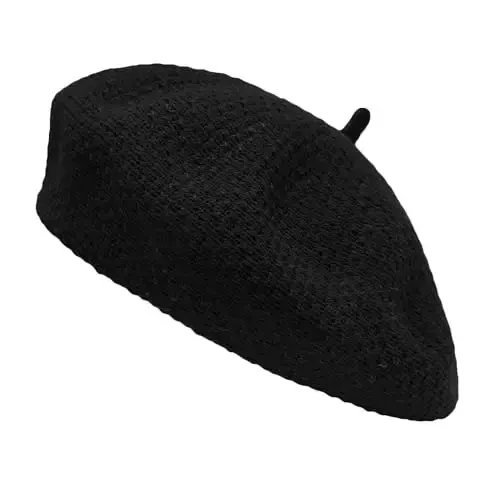 ZLYC Women Wool French Beret Hat for Women Winter Knitted Berets Artist Cap 