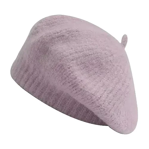 ZLYC Women Wool French Beret Hat for Women Winter Knitted Berets Artist Cap 