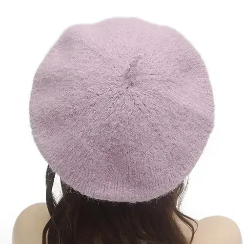 ZLYC Women Wool French Beret Hat for Women Winter Knitted Berets Artist Cap - 3