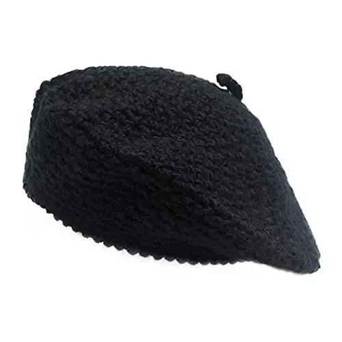 ZLYC Women Wool French Beret Hat for Women Winter Knitted Berets Artist Cap 