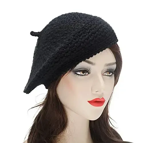 ZLYC Women Wool French Beret Hat for Women Winter Knitted Berets Artist Cap - 3