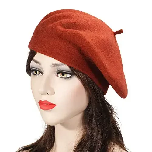 ZLYC Wool French Beret Hat Solid Color Beret Cap for Women Girls - 2