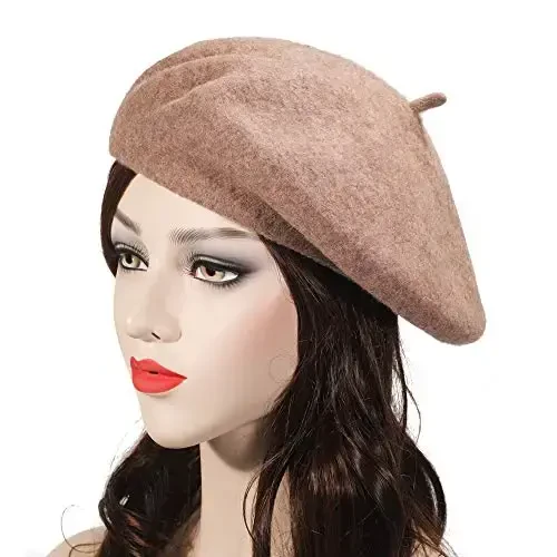 ZLYC Wool French Beret Hat Solid Color Beret Cap for Women Girls - 3