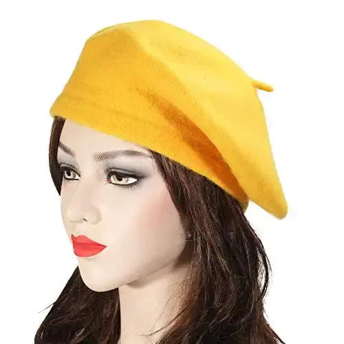 ZLYC Wool French Beret Hat Solid Color Beret Cap for Women Girls - 2