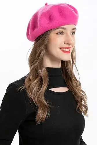 ZLYC Wool French Beret Hat Solid Color Beret Cap for Women Girls - 3