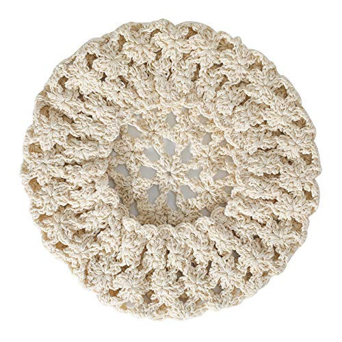 ZLYC Women Cotton Slouchy Crochet Beret Handmade Cutout Floral Beanie Hat - 7