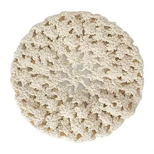 ZLYC Women Cotton Slouchy Crochet Beret Handmade Cutout Floral Beanie Hat - ZLYC (1)