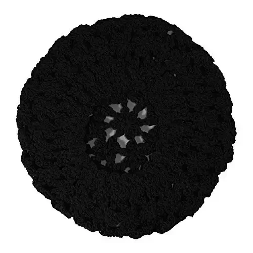 ZLYC Women Cotton Slouchy Crochet Beret Handmade Cutout Floral Beanie Hat - 6