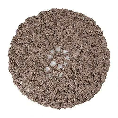 ZLYC Women Cotton Slouchy Crochet Beret Handmade Cutout Floral Beanie Hat - 5