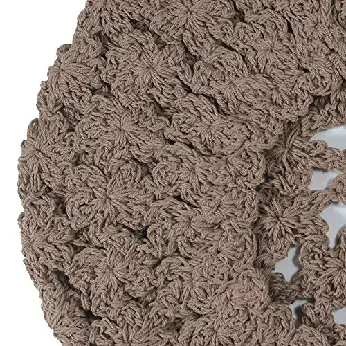 ZLYC Women Cotton Slouchy Crochet Beret Handmade Cutout Floral Beanie Hat - 7