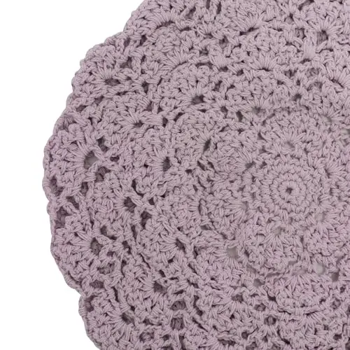 ZLYC Women Cotton Slouchy Crochet Beret Handmade Cutout Floral Beanie Hat - 13