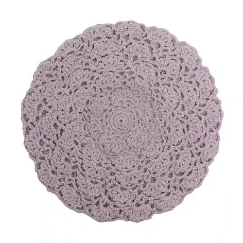 ZLYC Women Cotton Slouchy Crochet Beret Handmade Cutout Floral Beanie Hat - 4