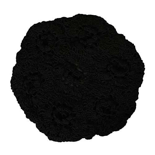 ZLYC Women Cotton Slouchy Crochet Beret Handmade Cutout Floral Beanie Hat - 5