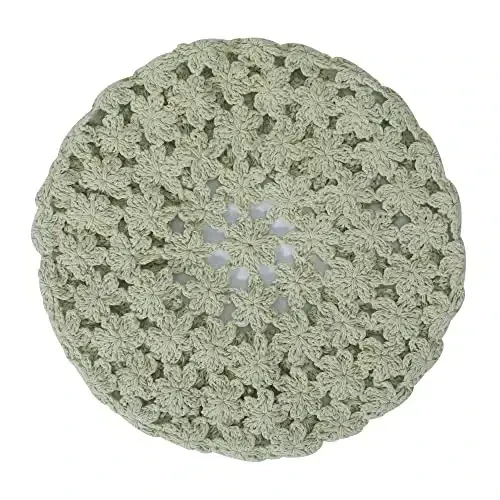 ZLYC Women Cotton Slouchy Crochet Beret Handmade Cutout Floral Beanie Hat - 5