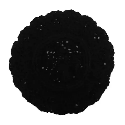 ZLYC Women Cotton Slouchy Crochet Beret Handmade Cutout Floral Beanie Hat - 5