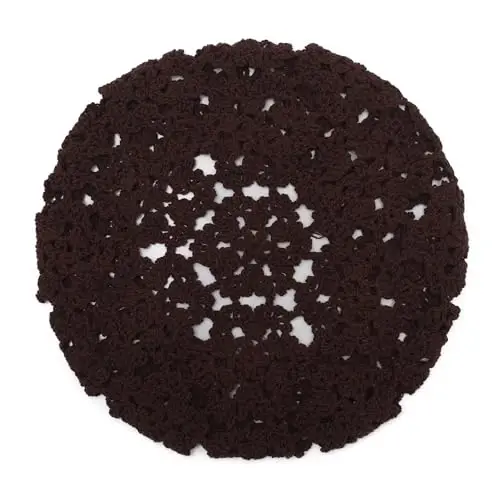 ZLYC Women Cotton Slouchy Crochet Beret Handmade Cutout Floral Beanie Hat - 6